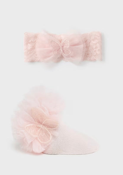 Newborn Baby Socks + Bow Set
