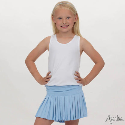 Mini Pleated Skort- Solid Light Blue