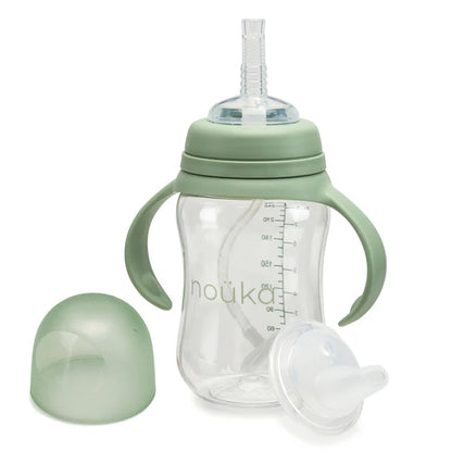 Transitional sippy/weighted straw cup