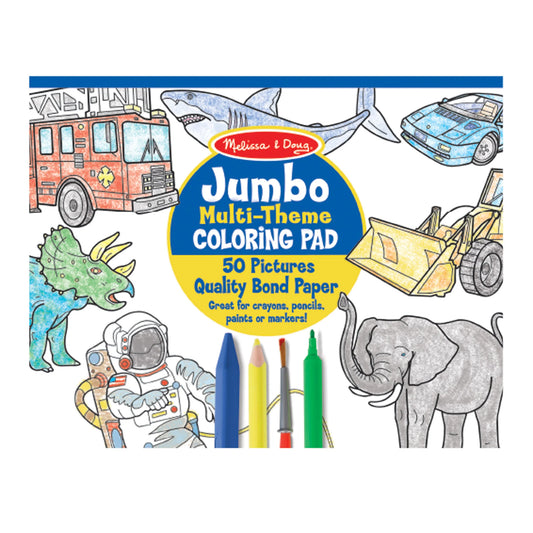 Jumbo Coloring Pad- Space, Sharks, Sports, and More