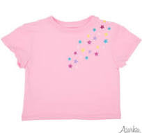 Glitter Falling Stars Pink Boxy Tee