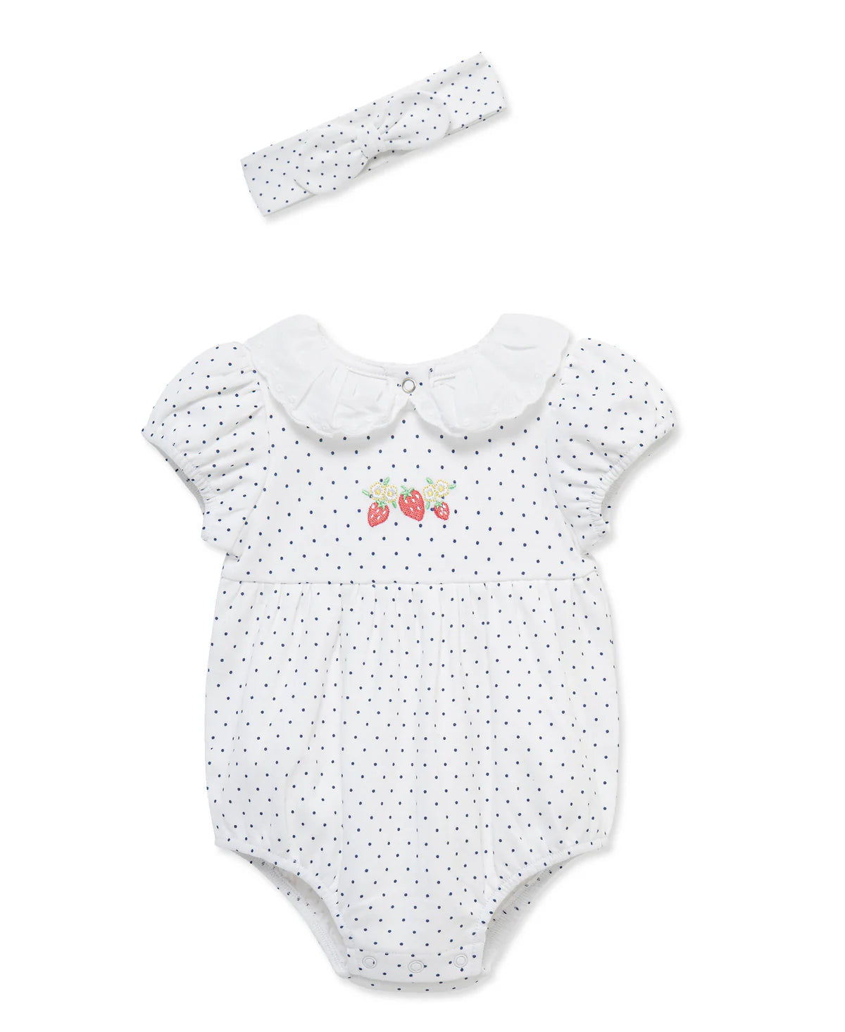 Strawberry Knit Bubble & Headband set