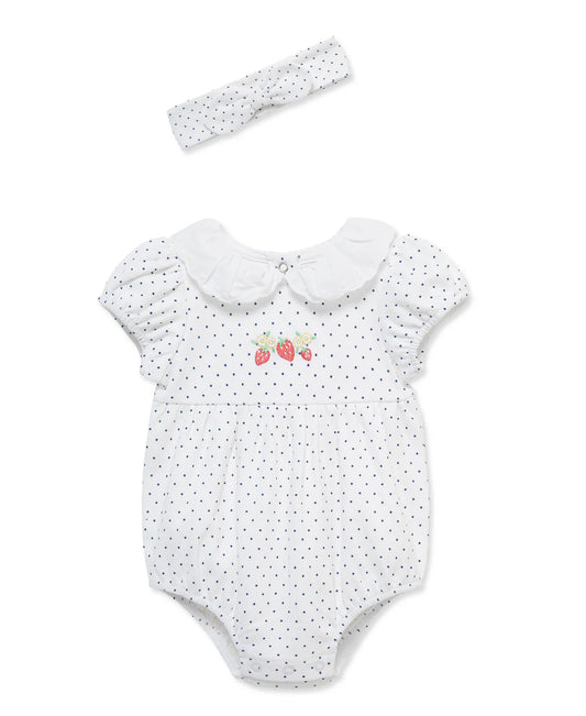 Strawberry Knit Bubble & Headband set