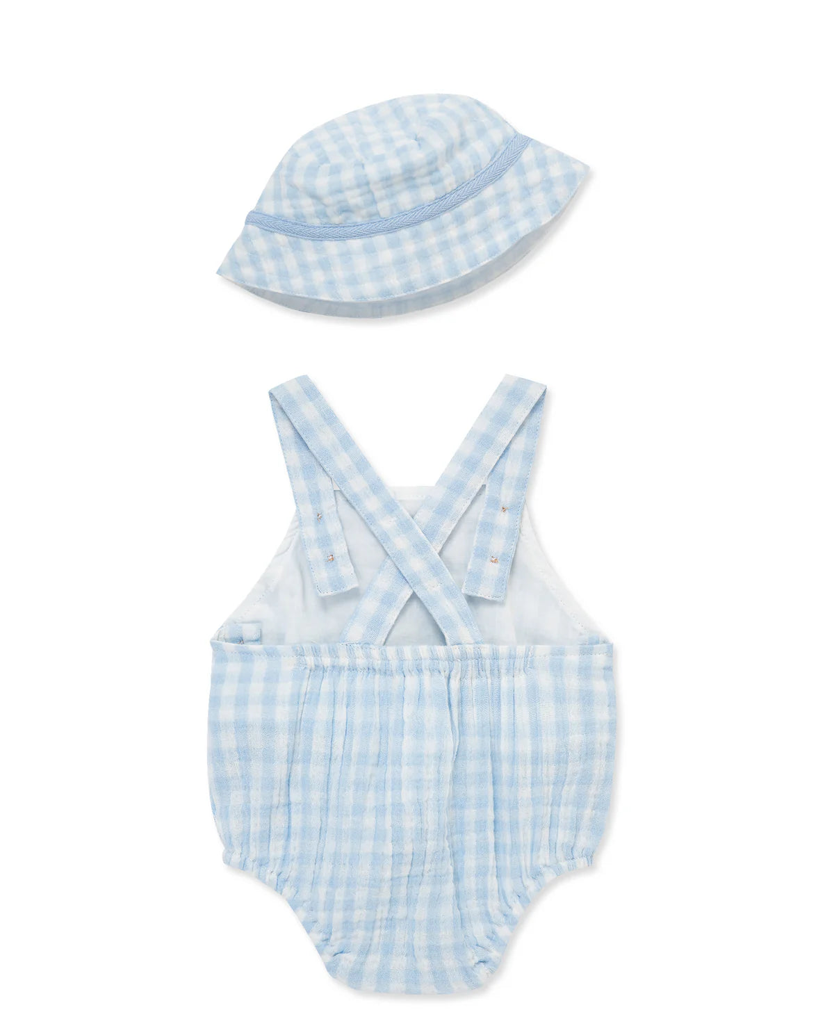 Little Me Baby Boys Gingham Sunsuit With Hat