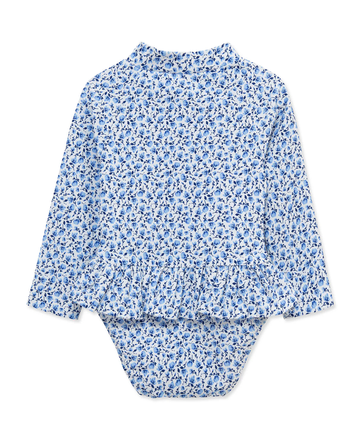 Blue Floral 1-Piece Rashguard Suit