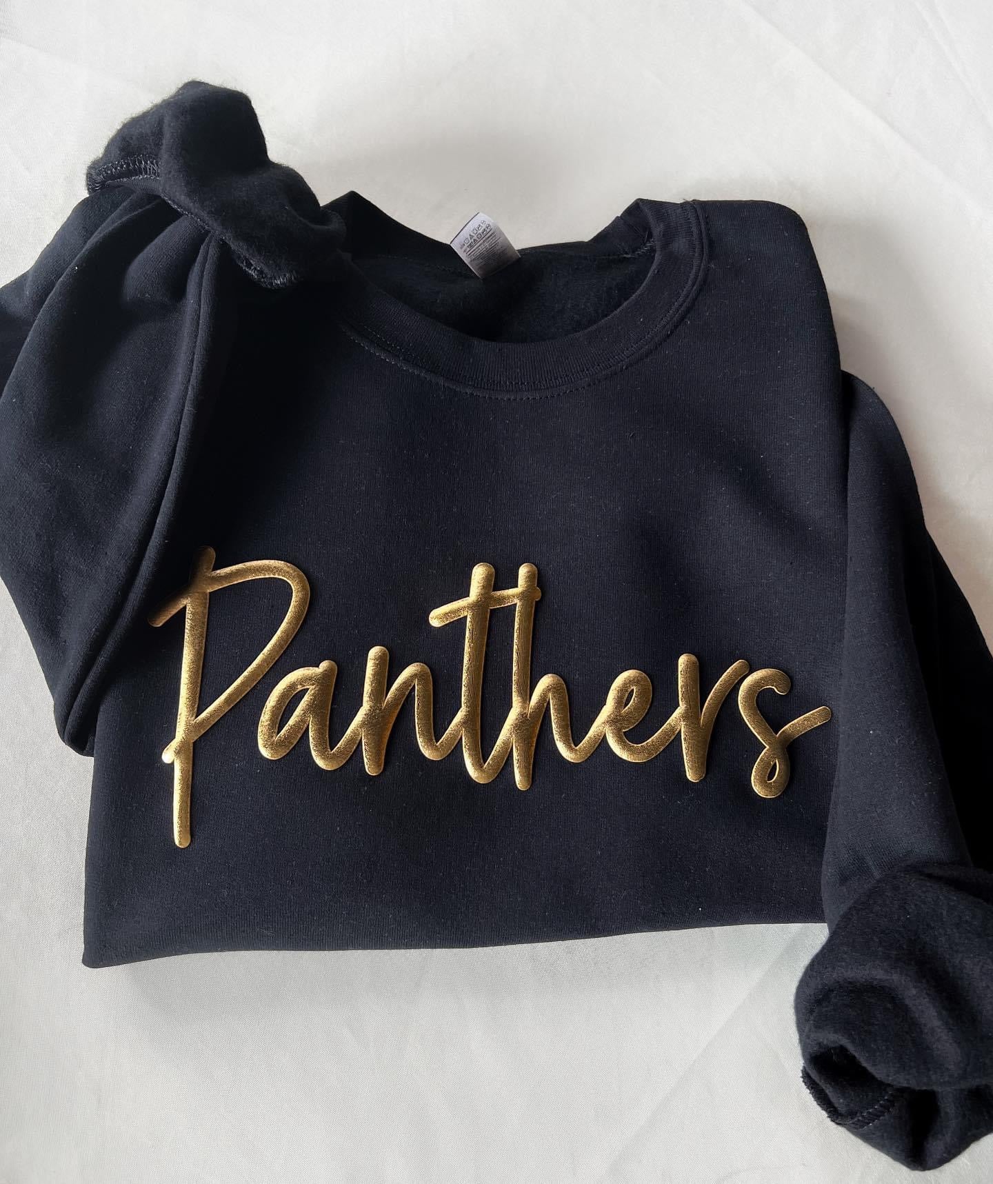 Metallic Gold Panthers Pullover