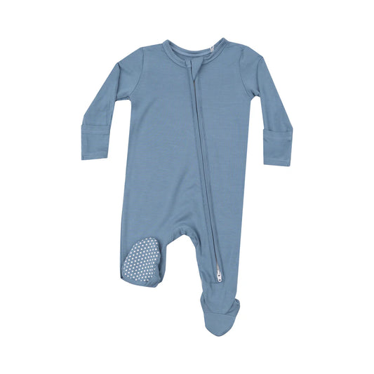 Blue Shadow Zipper Footie