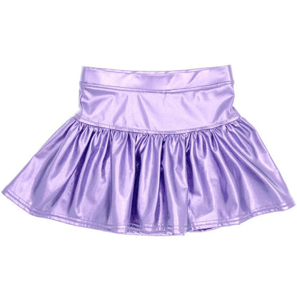 Metallic Gathered Skort- Lavender