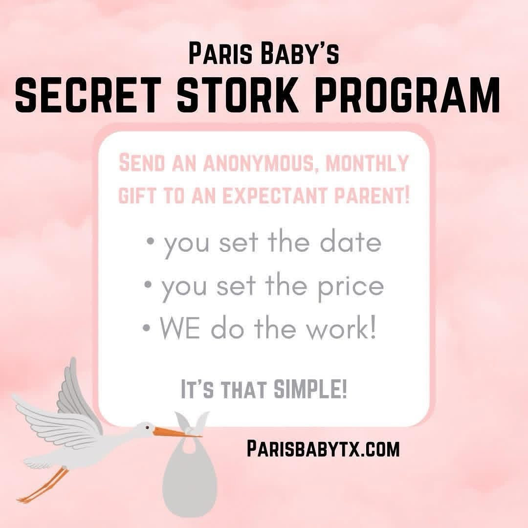 Anonymous monthly gift subscription to surprise a family expecting a baby. 