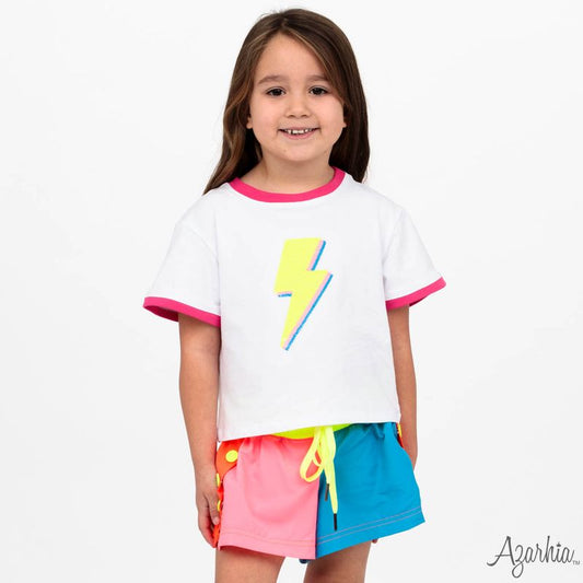 Pink Neon Color Block Shorts