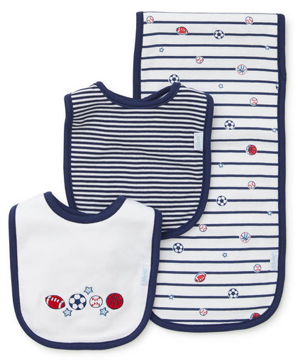 Sports Star Bib & Burp Set