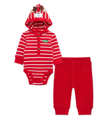 Reindeer First Christmas outfit set for baby boy