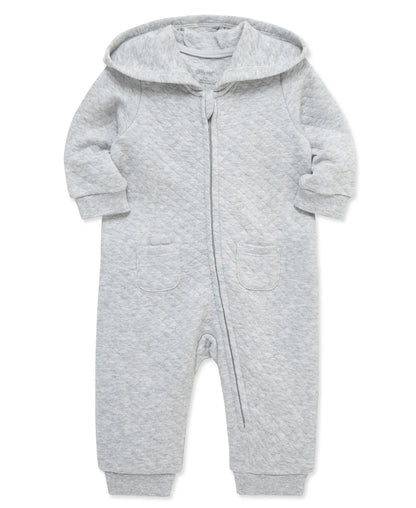 Light weight zipper romper with a hood for baby during the cooler and cold season
