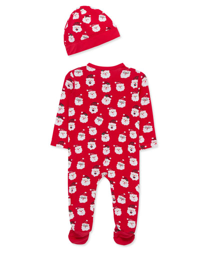 Fun Santa Footie + Hat Set