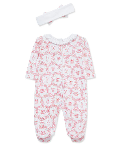 Festive Toile Footie Set