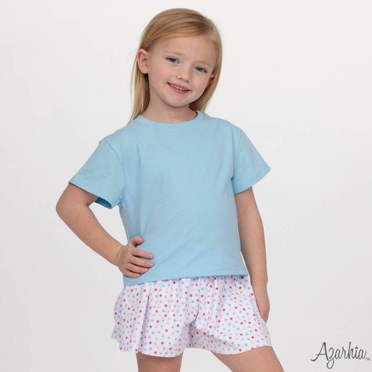 Boxy Tee in Solid Light Blue