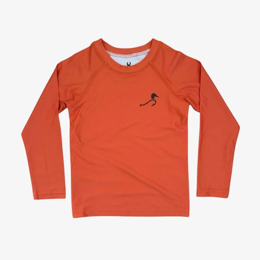 Bolt Rash Guard in Tangerine Tackle