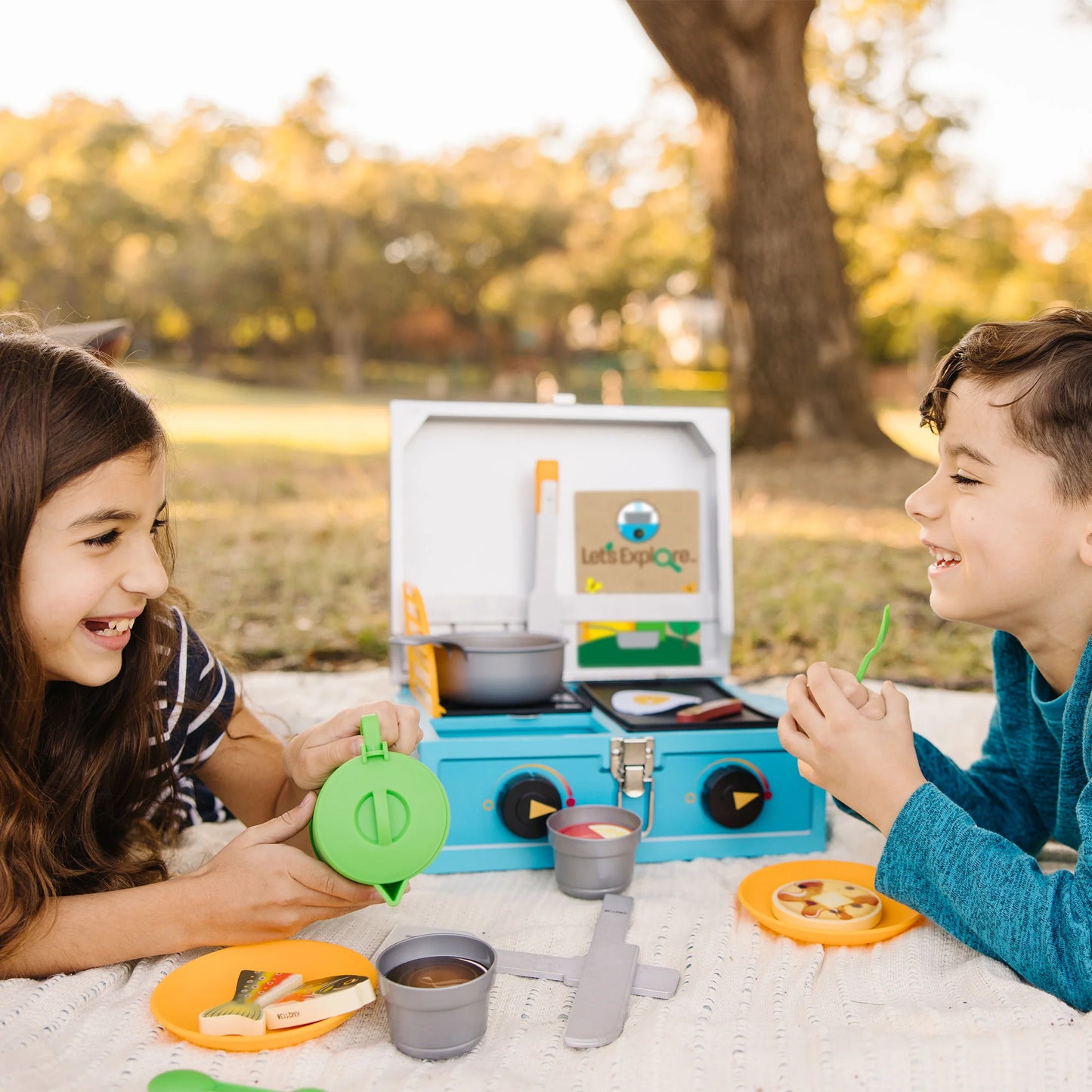 Let's Explore Wooden Camp Stove Play Set
