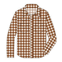 kasey button down || burnt orange flannel