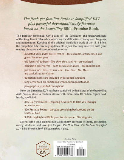 The Holy Bible: SKJV- Chestnut Floral