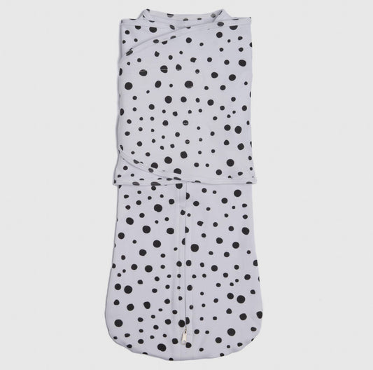 LullaBaby Swaddle, The Sleep Swaddle Solution- Black/White Spotted