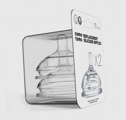 Comotomo Baby Bottle Silicone Replacement Nipples (2 pack)