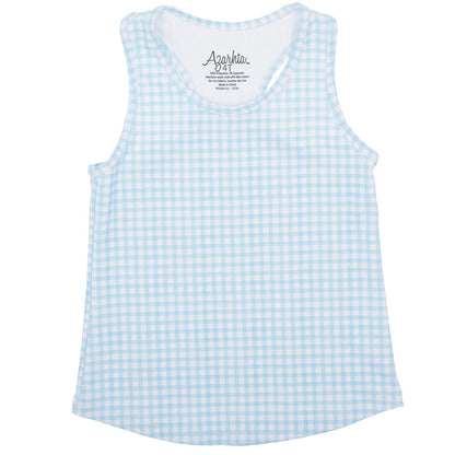 Blue and White Gingham Tank