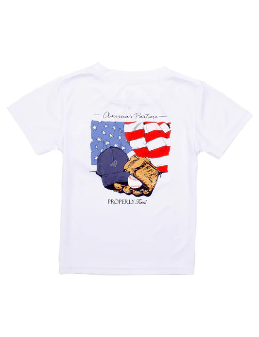 Boys Performance Tee SS America's Pastime White
