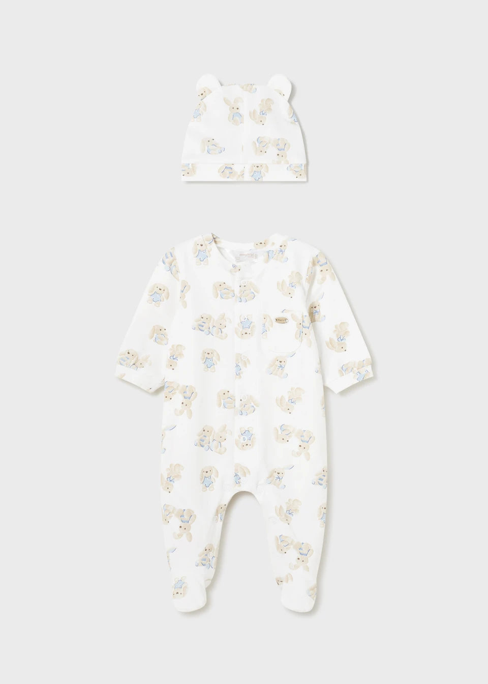 Baby Boy Footed Pajama + Hat
