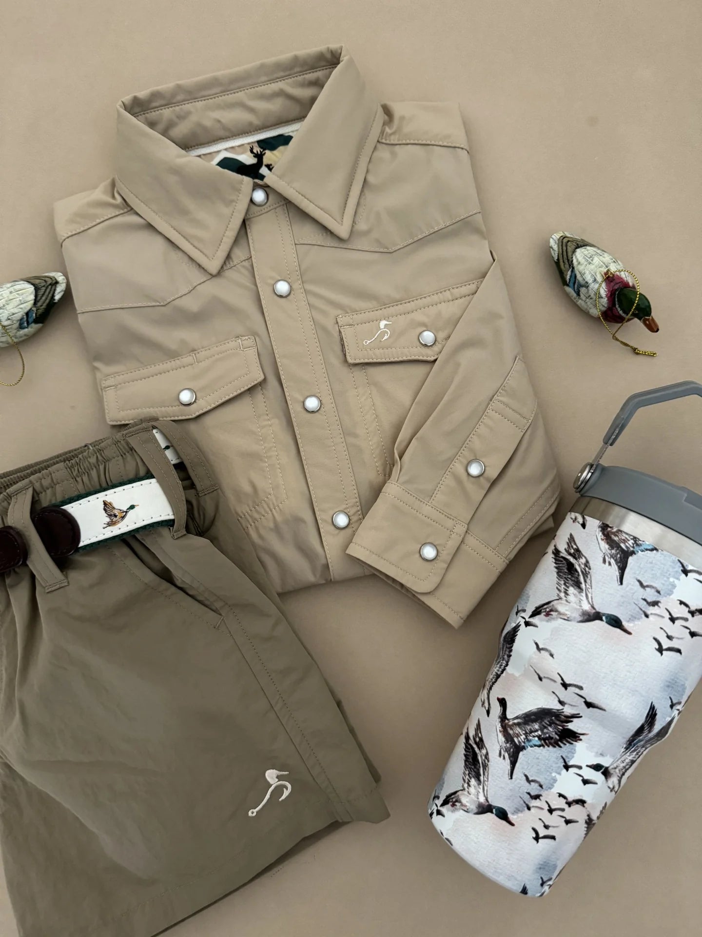 Performance Pearl Snap Long Sleeve - Oat